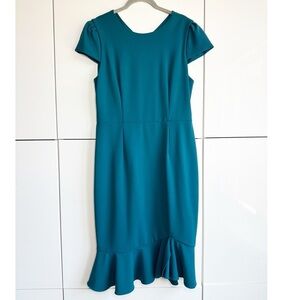 Betsey Johnson Scuba Crepe Dress Teal 12
